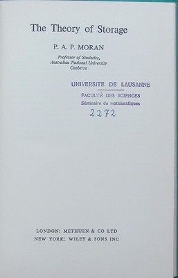 The theory of storage P.A.P. Moran. Methuen's monographs on applied probability 