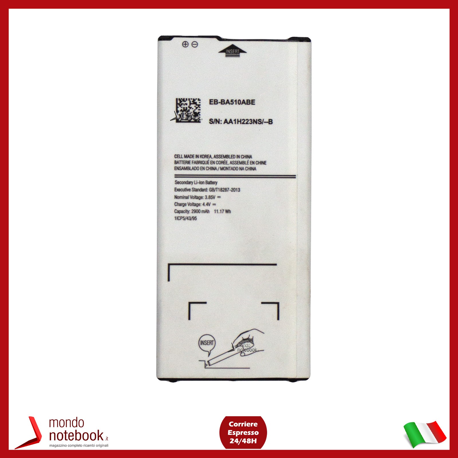Battery EB-BA510ABE for Samsung Galaxy A5 2016 SM-A510F 2900 mAh Genuine