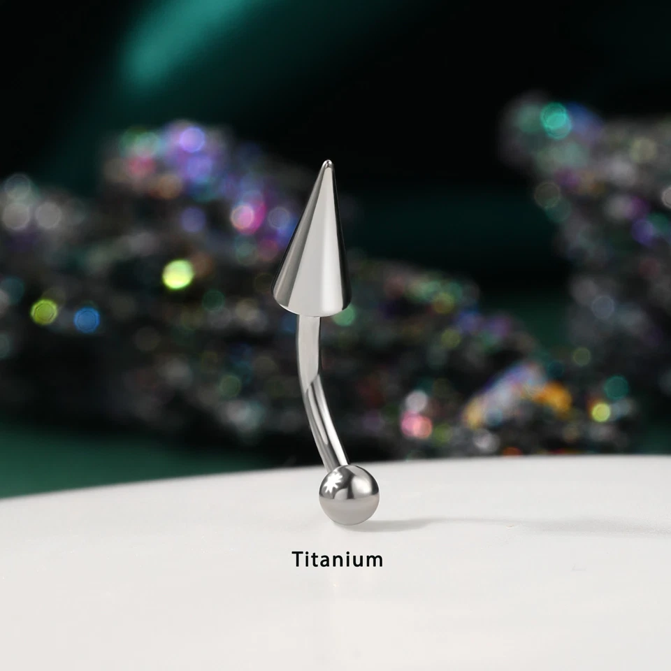 Piercing curvo hélice labial cartilagem 16G titânio G23 - Imagem 2 de 4