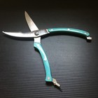 Pioneer Woman Kitchen Serrated Shears Scissors Turquoise Blue Handle Heavy Duty
