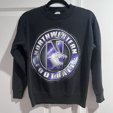Vintage 90s Northwestern University Football Crewneck Sweater Youth 14-16