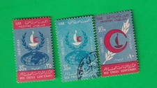 UAR 3 stamps for Centenary of Red Cross and Red Crescent, 1963