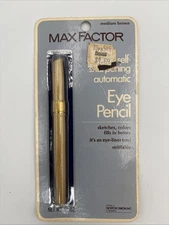 Max Factor Self Sharpening Eye Pencil Medium Brown Vintage New Sealed Rare. Gold