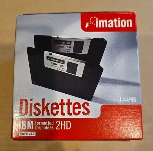 Imation 3.5" Floppy Disks Diskettes 25 Pack IBM Formatted 1.44MB 2HD New Sealed