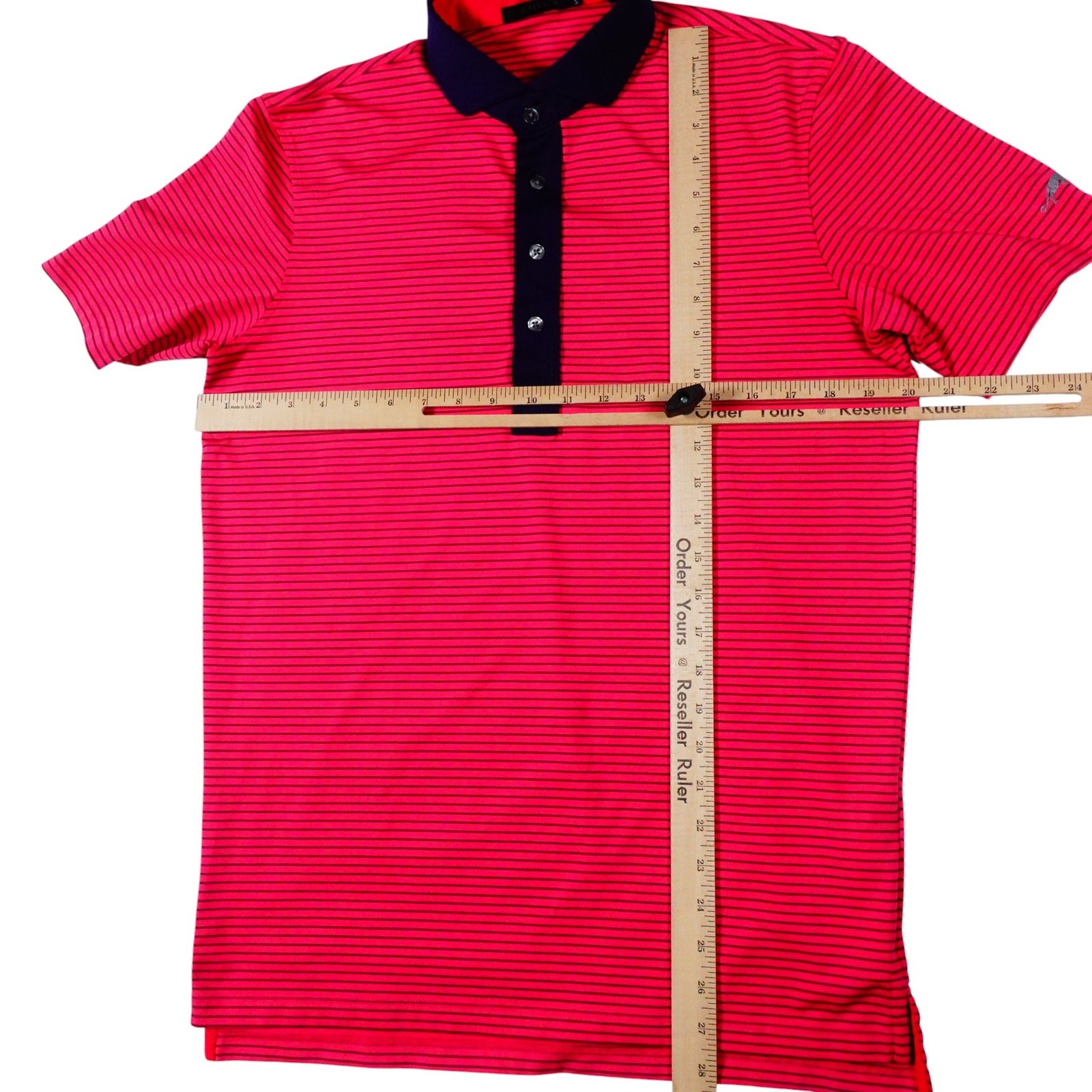Greyson Grove XXIII Jordan Performance Pink Striped Golf Polo Shirt Men's Small thumbnail 4