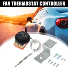 12V Electric Radiator Fan Thermostat Controller Kit Control Switch