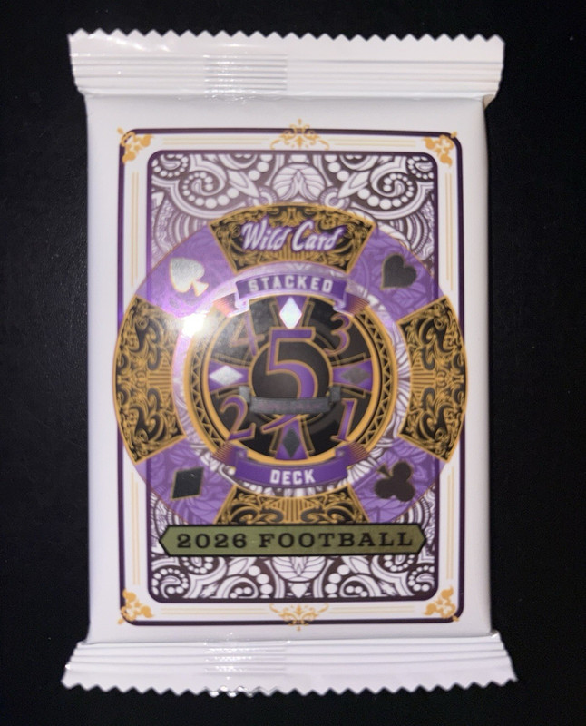 Wild Card 2026 Stacked 5 Card Deck Football Sealed Trading Card Pack (1)