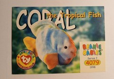 CORAL THE TROPICAL FISH 4079 Beanie Babies Series 1 Card 1998