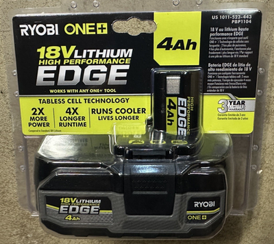 #ad RYOBI PBP1104 ONE 18V 4.0 Ah Lithium Ion HIGH PERFORMANCE EDGE Battery NEW $72.50