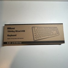 iMicro KB-US9814 104-Key Wired USB English Keyboard Black