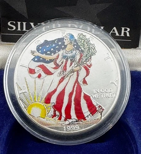 1999 American Silver Eagle – Colorized Proof – $1 Coin – 1 oz .999 Fine Silver