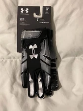 Under Armour UA F8 Glue Grip Football Gloves- Size Youth Medium -Black - New