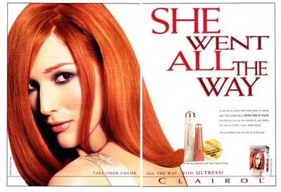 CLAIROL magazine AD #060 RARE 2000 ULTRESS Out of Print PRETTY REDHEAD 2 PGS
