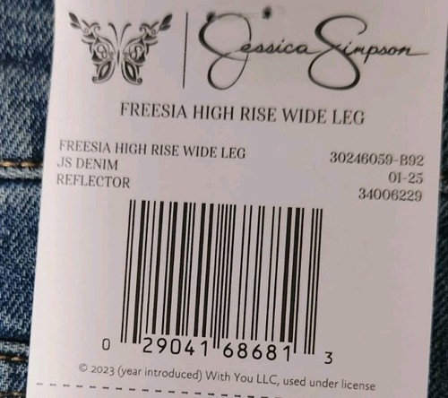 NWT Jessica Simpson Women's High Rise Wide Leg Freesia JS Denim Jeans Size 8 - Picture 4 of 4
