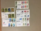 Five Israel registered fdc with sets of 5,6,8 stamps