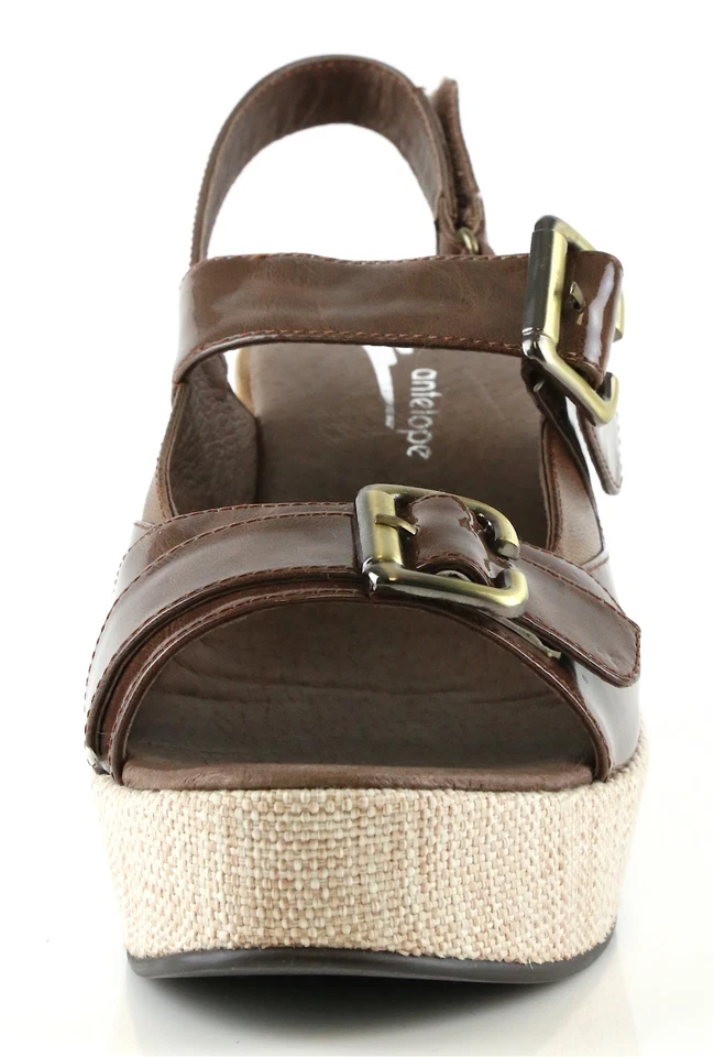 Sandalias de cuña Antelope Z2745* de cuero marrón para mujer talla 40 EU / 9-9,5 EE. UU. Foto 3 de 4