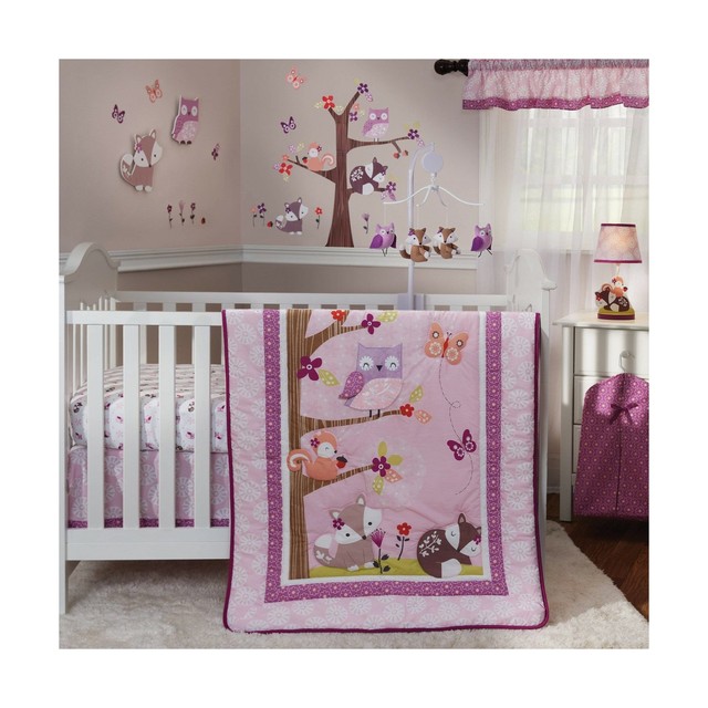 lavender woods crib bedding
