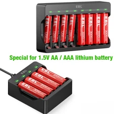 EBL  4 Slot / 8 Slot Smart Charger For 1.5V AAA AA Li-ion Rechargeable Batteries