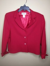 Vintage Pendleton Womens 100 Virgin Wool Red 3 Button Blazer Size 12