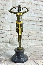 ART DECO CHIPARUS ILLUSION HOT CAST BRONZE GOLD PATINA STATUE FIGURE ARTWORK