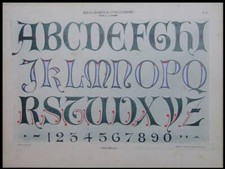 ALPHABET ART NOUVEAU - 1903 - HELIOTYPIE POCHOIR, TYPOGRAPHIE, LABBE