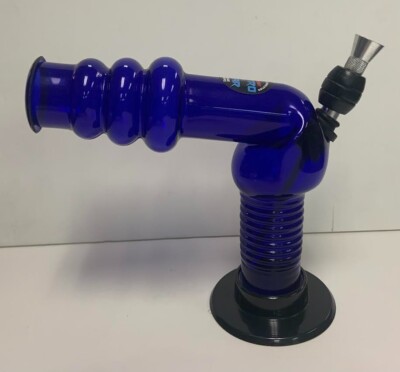 BIOTUBE RETRO STAR SPACE BLASTER HOOKAH WATER PIPE THUMB CARB 7'' BLUE 1.5''M