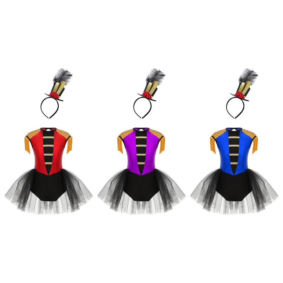 Niños Niñas Disfraz Pluma Diadema Conjunto de Disfraz Circo Juegos con disfraces Patchwork Foto 3 de 3