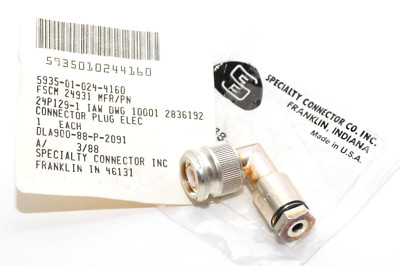 MIL spec TNC HF Winkel-Stecker von Speciality Typ 24P129-1, vergoldeter Pin, NOS