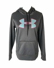 Under Armour ColdGear Hoodie Womens Medium Gray Pullover Athletic Sweatshirt