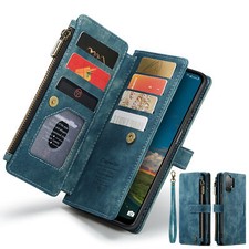 For Samsung Galaxy A16 A53 A36 A54 A56 Large Purse Zipper Wallet Case with Strap