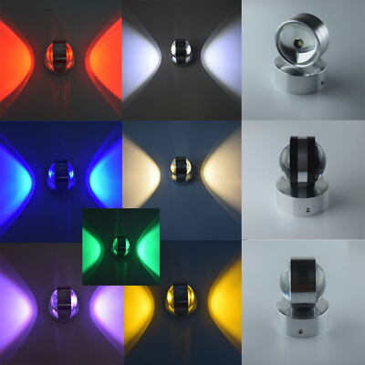 LED Up Down Wall Lamp Crystal Spotlight Indoor Background Sconce Decor 2W 6W KCA