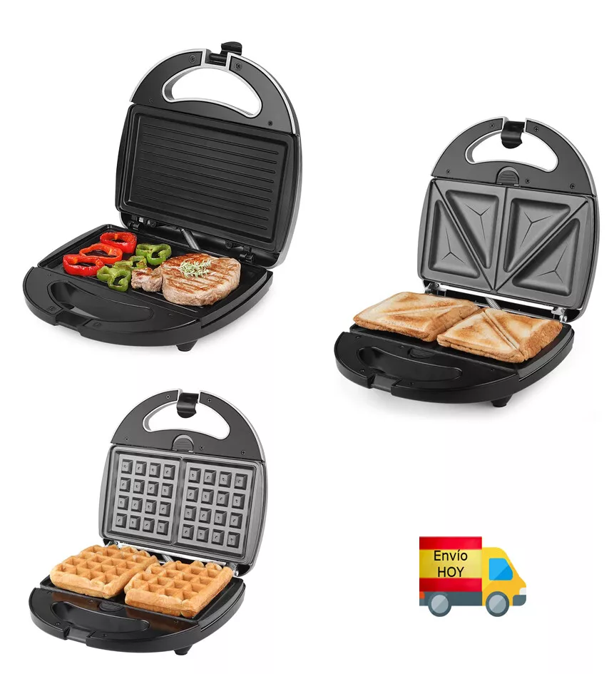 sandwichera gofrera grill orbegozo 3 en 1 placas intercambia