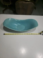 Mid Century Modern Royal Haeger Blue / Teal Agate Console Bowl VGC Made In USA 