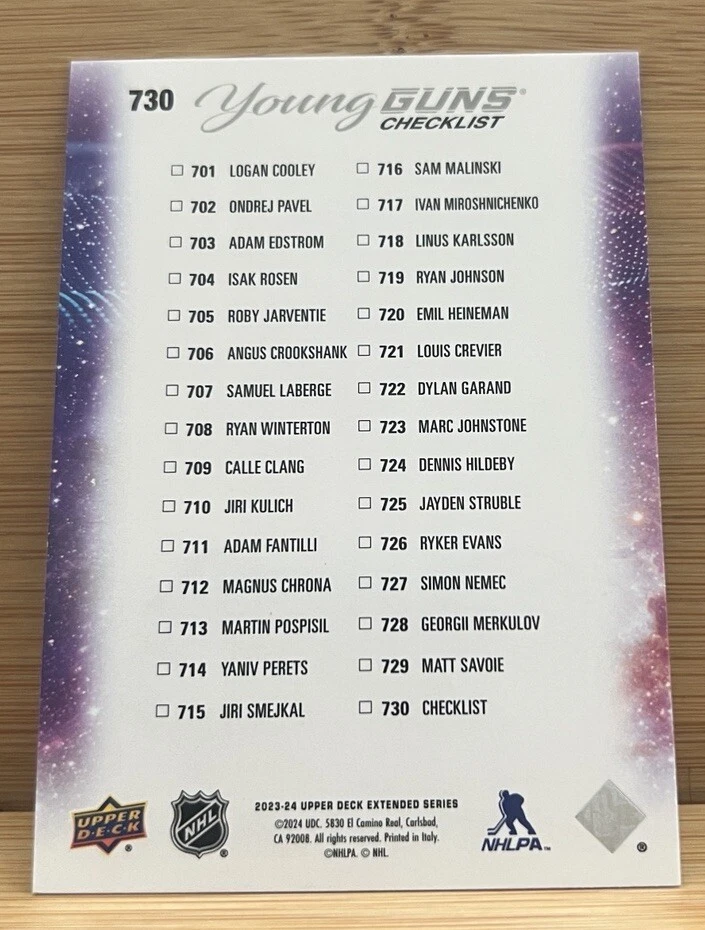 Adam Fantilli Logan Cooley2023-24 Upper Deck Young Guns Checklist Deluxe 200/250 - Image 2 of 2