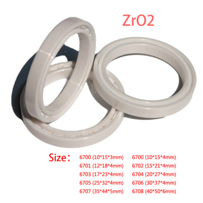 ZrO2 Full Ceramic Thin Wall Bearing Zirconia Roller Ball Bearings 6700 - 6712