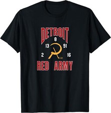 NEW LIMITED Detroit Red Army Russian 5 Hockey Fan Tee T-Shirt