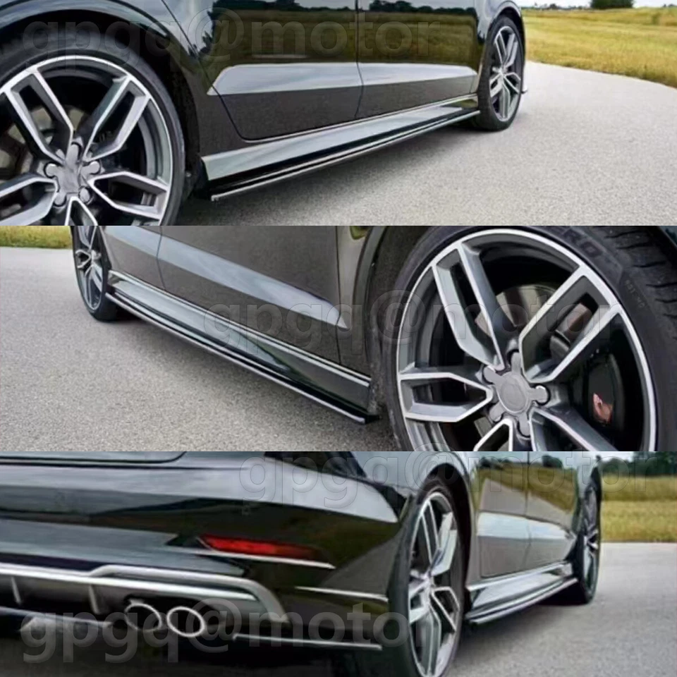 Extensión de faldón lateral negro brillante para Audi S3 / A3 S-Line Sportback 8V 2016-2019 Foto 2 de 2