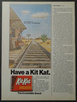 1985 Hersheys KIT KAT Candy Bar Magazine Ad - Have A Kit Kat.