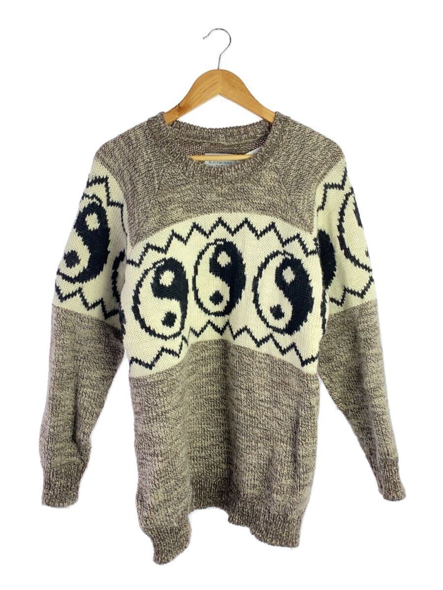 Black Weirdos Knit Sweater 22AW Yin Yang XL Wool Brown Full 