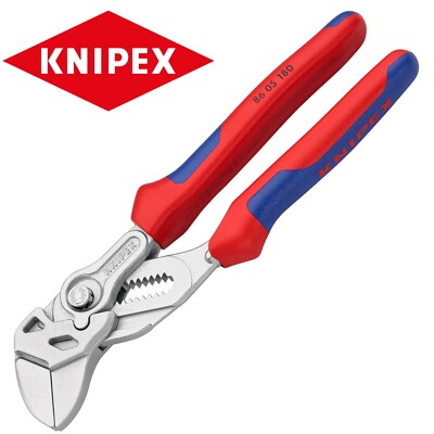 Knipex Zangenschlüssel 180 mm Druckknopf verstellbarer Schraubenschlüssel Komfortgriff 86 05 180