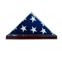 Real Glass Cherry Wood 5 X 9.5' Flag Display Case For Burial Funeral Veterans on sale Real Glass Cherry Wood 5 X 9.5' Flag Display Case For Burial Funeral Veterans on sale