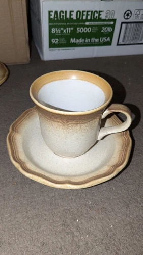 Mikasa Whole Wheat E8000 Brown Tea/Coffee Cup & Saucer Never Used Only Displayed