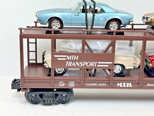 Transportador automático MTH RailKing #30-7638 con Pontiacs 1967 y Novas 1970 nuevo en caja - Imagen 4 de 20
