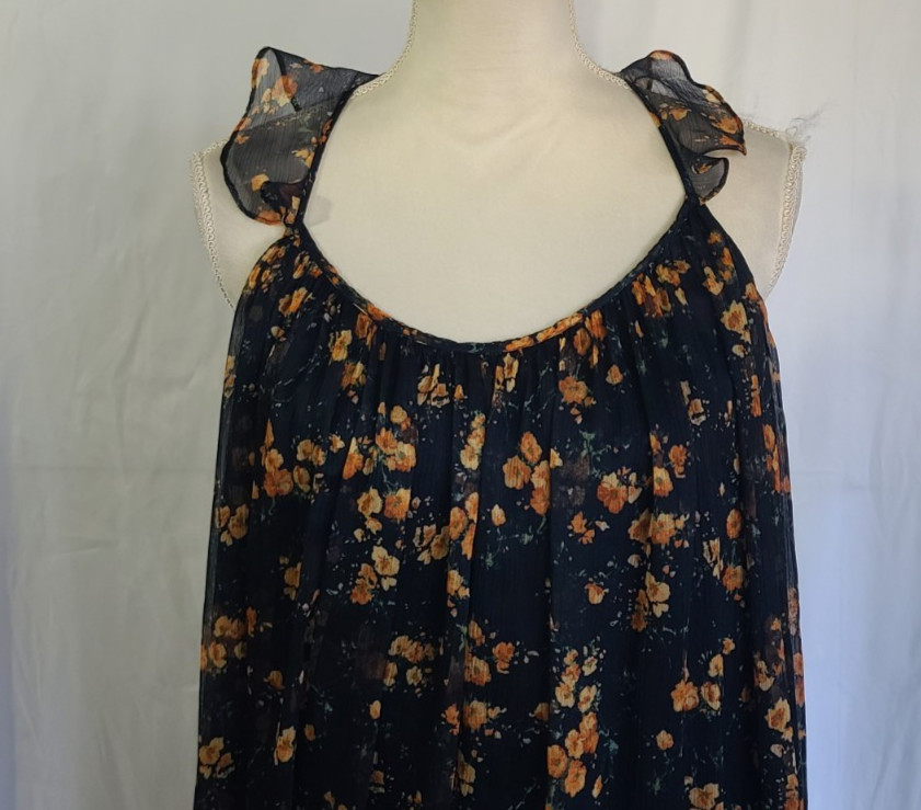 Zara Basic Collection High-Low Chiffon Floral Dre… - image 2