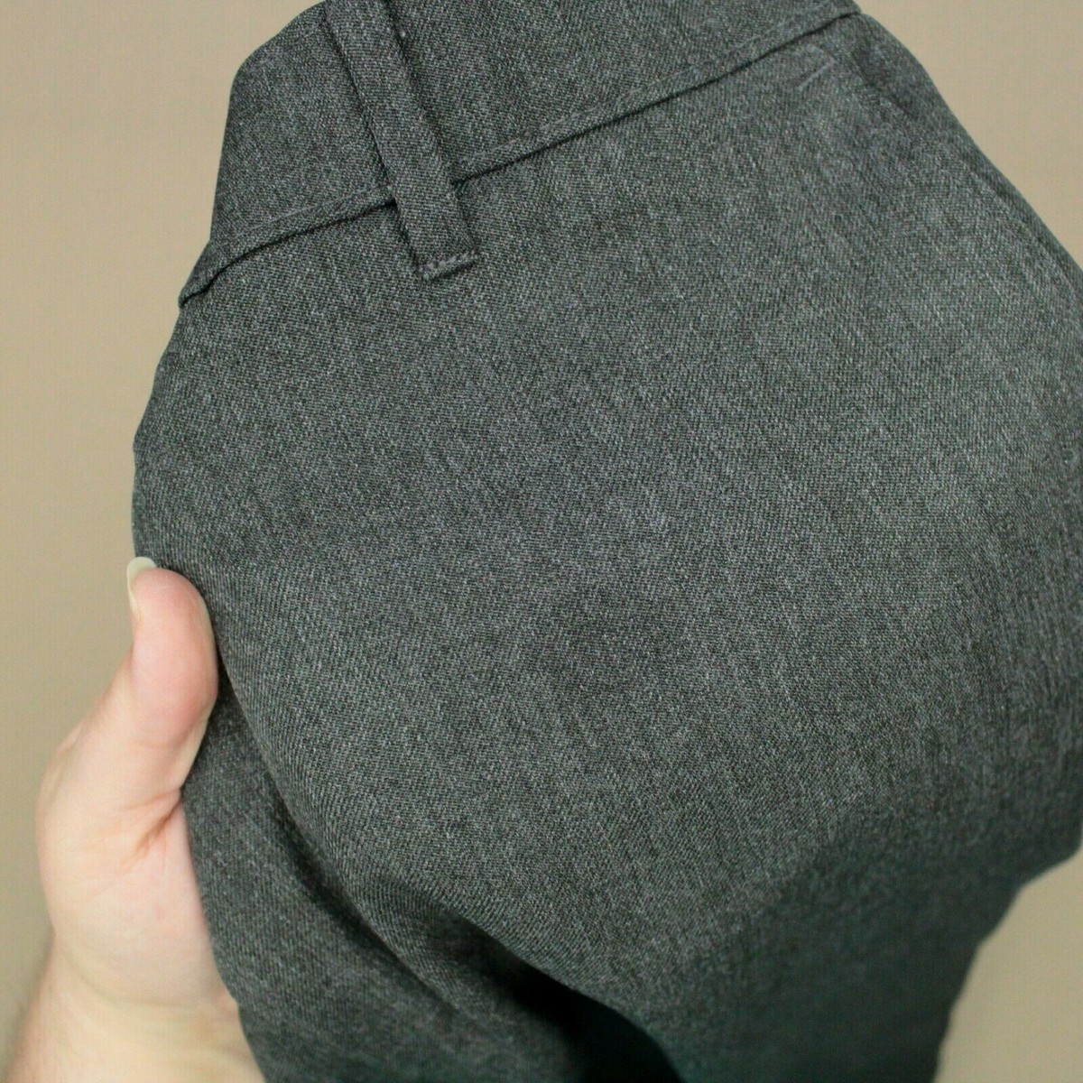 LEVI'S ACTION SLACKS チャコールグレー 36 x 29 Levi Action Slacks Flat Front Dress Pant Black Polyester