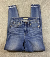 Madewell Jeans Women's Size 26 9” High-Rise Skinny Raw Hem Distressed
