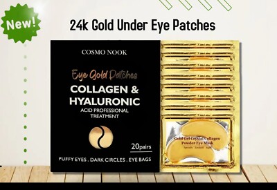 Crystal Collagen Eye Pads, Anti Dark Circles Eye Mask, 24 K Gold Eye Mask, 40 pc