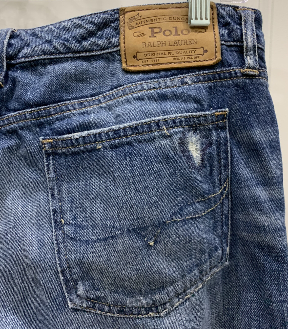 Polo Ralph Lauren Blue Label Patchwork Slim Astor Jeans Distressed - Rare Find image 8