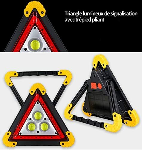 Triangle LED USB à 4 modes de lumière avec fonction batterie externe de secours