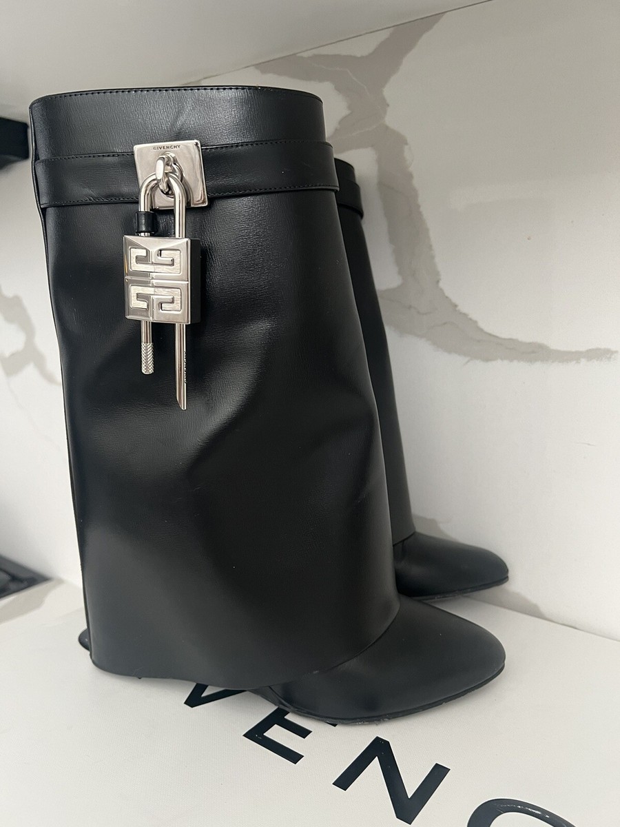 靴 GIVENCHY SHARK LOCK ANKLE BOOTS 40 Givenchy Shark Lock ankle boots in leather Size 38.5 | eBay